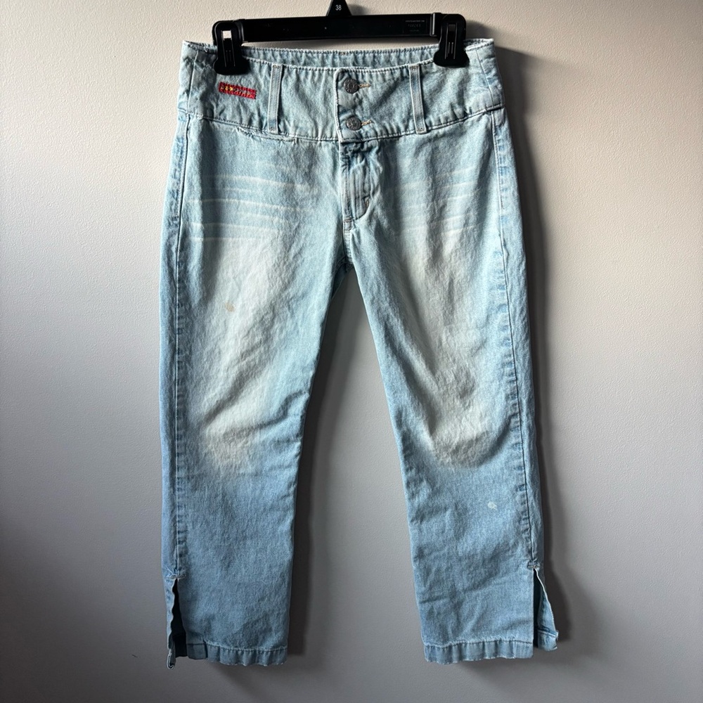 “Hot Pink” Y2K Light Wash Denim Jeans